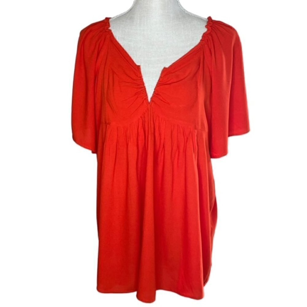 UMGEE Orange Peasant Blouse, Size Small - NWT